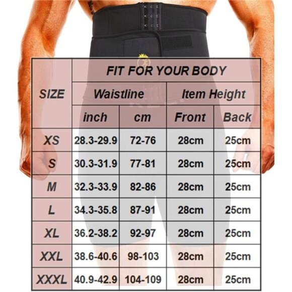 Waist Trainer for Men Sweat Belt - Sauna Trimmer Stomach Wraps Workout Band - Picture 3 of 7